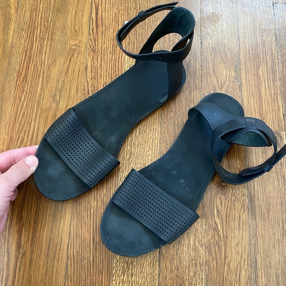 Vince Sawyer Leather Ankle-Wrap Sandal - Picture 3 of 8